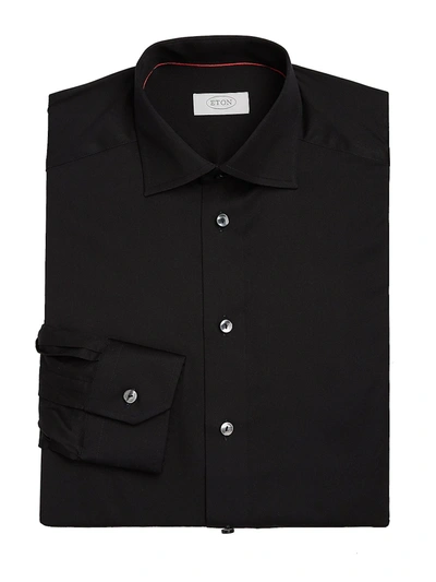Shop Eton Contemporary-fit Solid Dress Shirt In Black