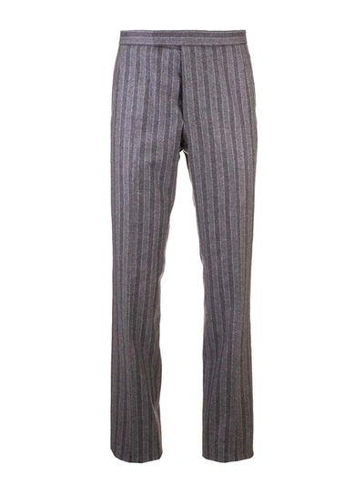 Shop Thom Browne Pinstripe Pants In Grey