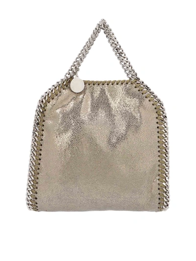 Shop Stella Mccartney Falabella Tiny Bag In Pyrite Color In Gold