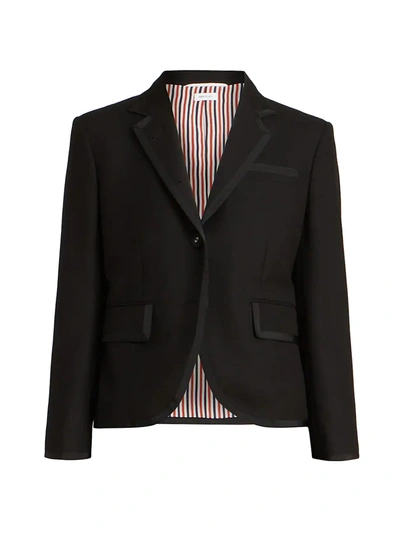 Shop Thom Browne Classic Wool Single-breaster Blazer Jacket In Black