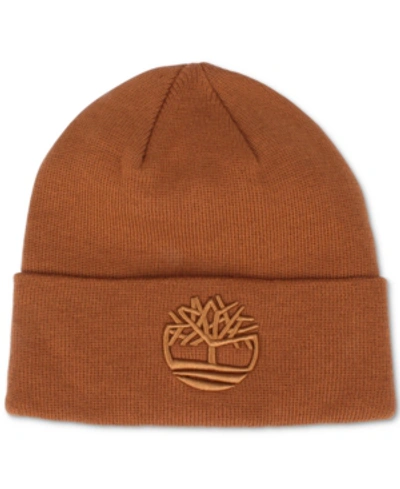 Shop Timberland Men's Tonal 3d Embroidery Beanie In Grape Leaf
