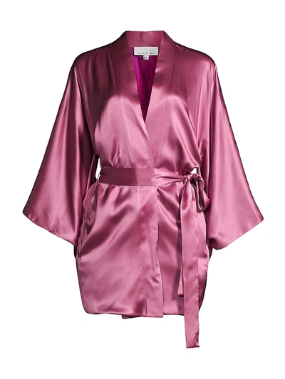 Shop Fleur Du Mal Haori Silk Kimono In Rosewood