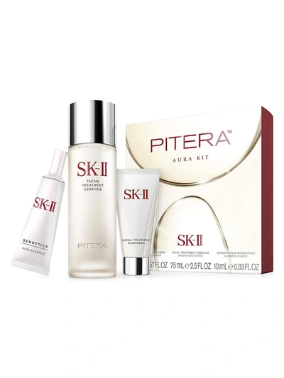 Shop Sk-ii Women's Pitera Aura 3-piece Kit In $160 Value