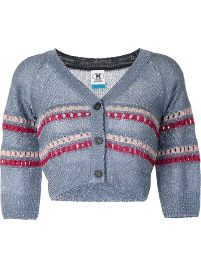 Shop M Missoni Sequin-embellished Cardigan In Blue