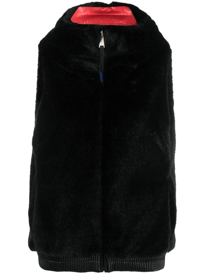 Shop Rossignol Reversible Eco-fur Vest In Black