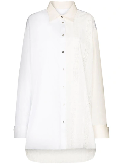 Shop Marques' Almeida Two-tone Oversized Shirt In White