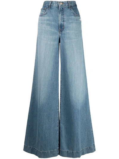 Shop J Brand Wide-leg Flared Jeans In Blue