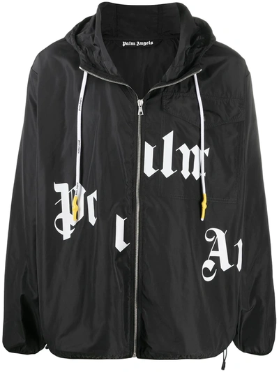 Shop Palm Angels Logo Print Jacket In Black