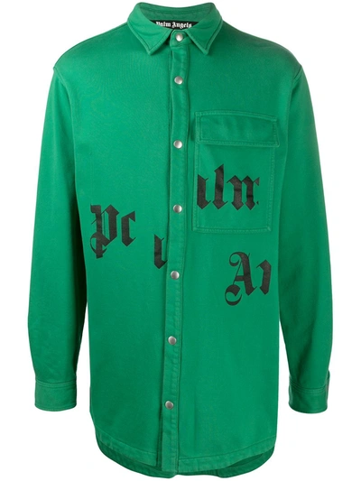 Palm Angels X Nba Broken Logo Shirt In Green | ModeSens