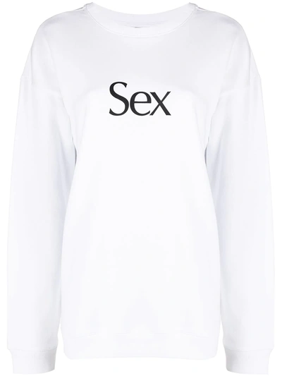 Shop More Joy Sex Print Sweatshirt In White