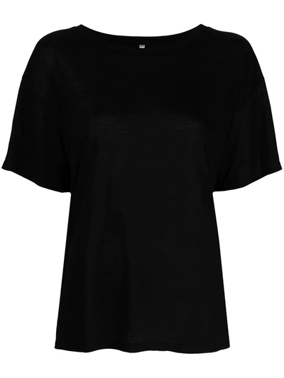 Shop Baserange Scoop-neck T-shirt In Black