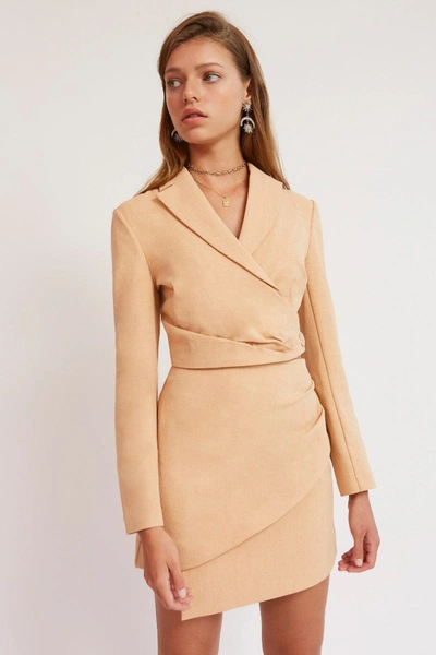 Shop Finders Keepers Mila Crop Blazer Tan