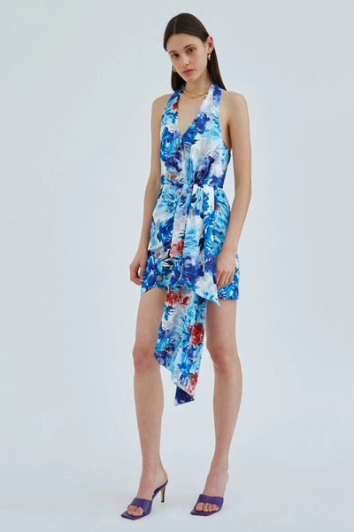 Shop C/meo Collective Orbital Dress Blue Painted Floral