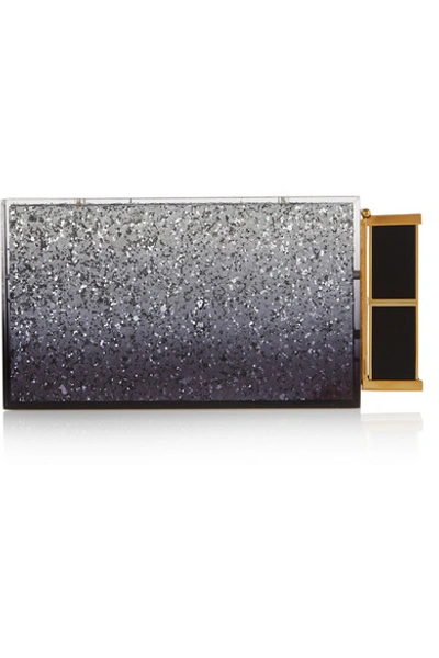 Tom Ford Lipstick Glitter-finished Plexiglas® Clutch In Silver