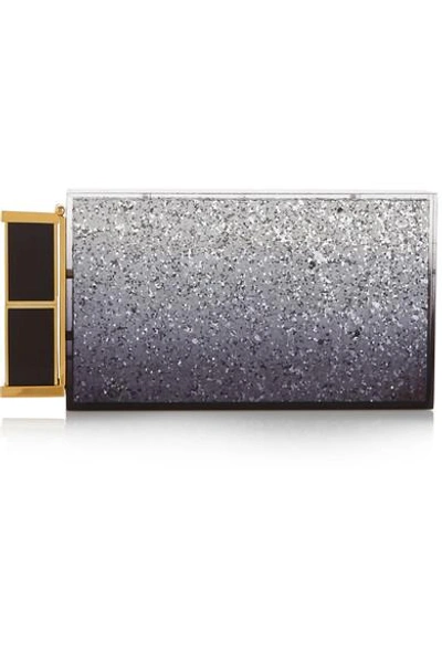 Shop Tom Ford Lipstick Glitter-finished Plexiglas® Clutch In Silver