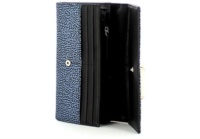 Shop Borbonese Designer Wallets Blue Op Nylon Continental Wallet In Bleu