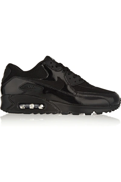 Nike Air Max 90 Premium Leather, Mesh And Suede Sneakers In Black Silver |  ModeSens