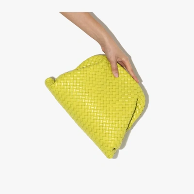 Shop Bottega Veneta Green The Pouch Leather Clutch Bag