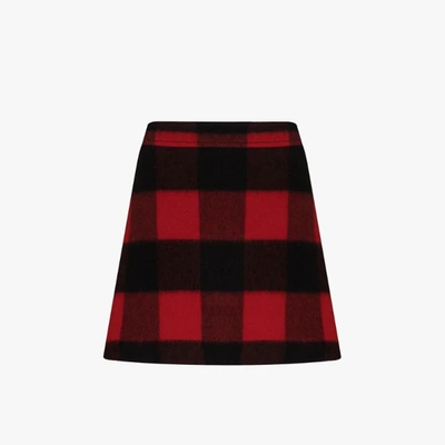 Shop Ganni Check Mini Skirt In Black