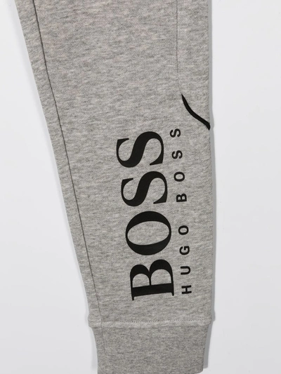 Shop Bosswear Logo Print Track Pants In Grey