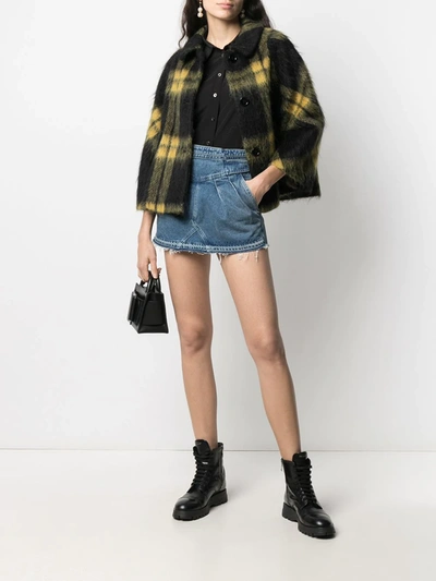 Shop Red Valentino Cropped-sleeves Check Jacket In Black