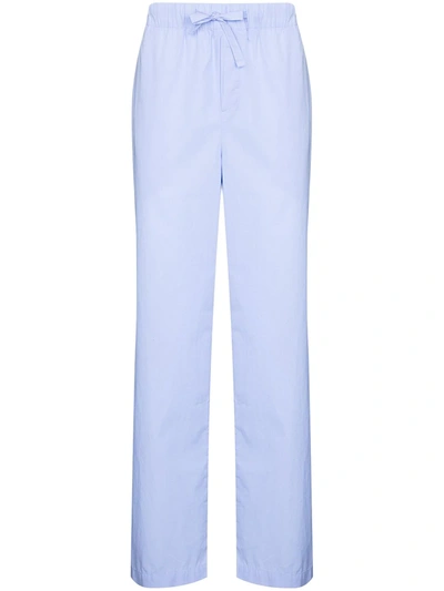 Shop Tekla Straight-leg Pajama Bottoms In Blue
