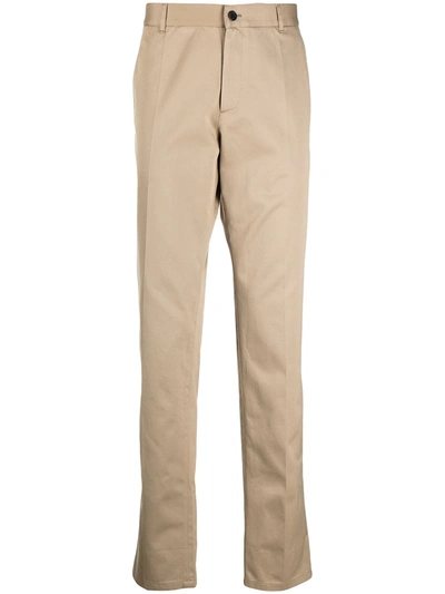 Shop Versace Barocco-hem Chinos In Neutrals