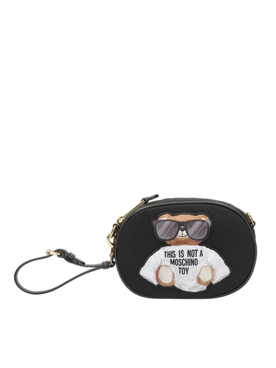 Shop Moschino Micro Teddy Bear Belt Bag In Black