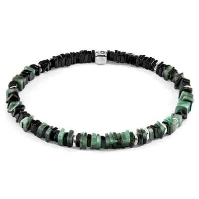 Anchor & Crew Green Emerald Innot Silver & Stone Bracelet