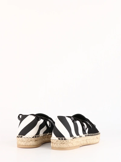 Off-white Canvas Espadrilles In Black