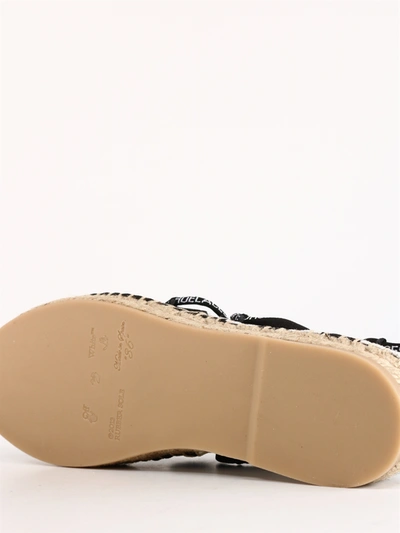Off-white Canvas Espadrilles In Black