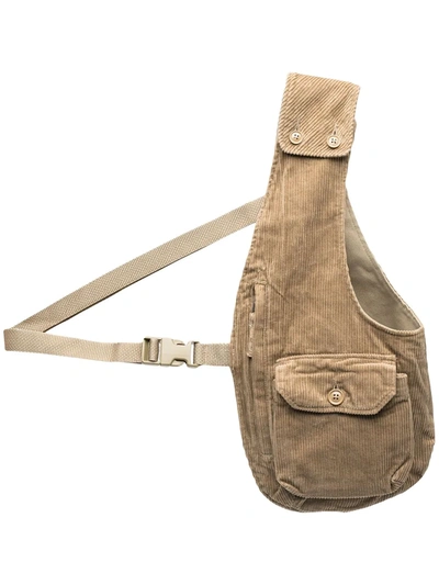Shop Engineered Garments Corduroy Half-gilet Shoulder Bag In Neutrals