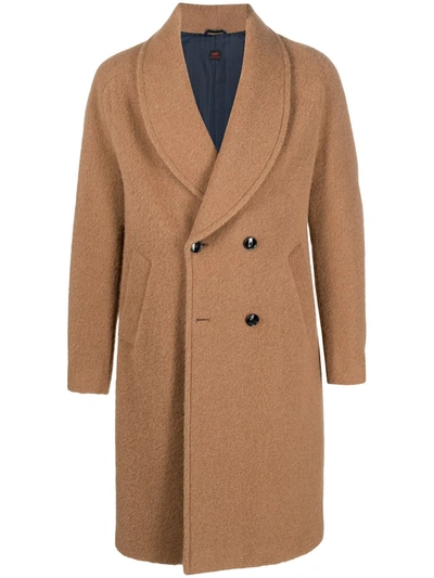 Shop Mp Massimo Piombo Robbie Shawl Lapel Coat In Brown