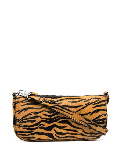 Shop By Far Tiger-print Shoulder Bag In Orange