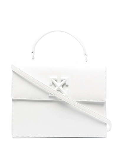 Shop Off-white Jitney 2.8 Leather Crossbody Bag In White