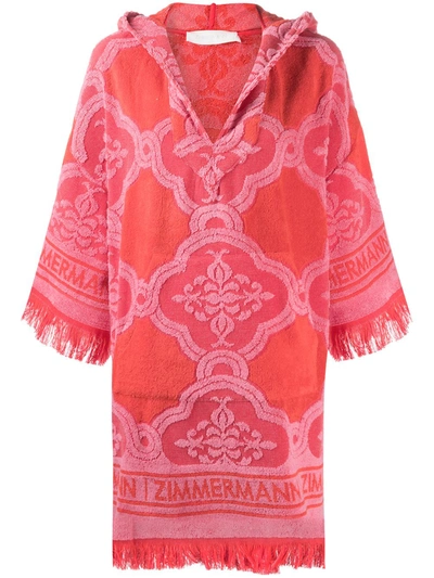 Shop Zimmermann Poppy Terry Towel Dress In Red