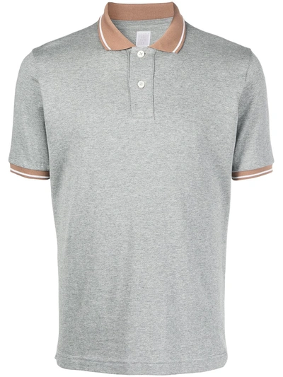 Shop Eleventy Button-up Short-sleeved Polo Shirt In Grey