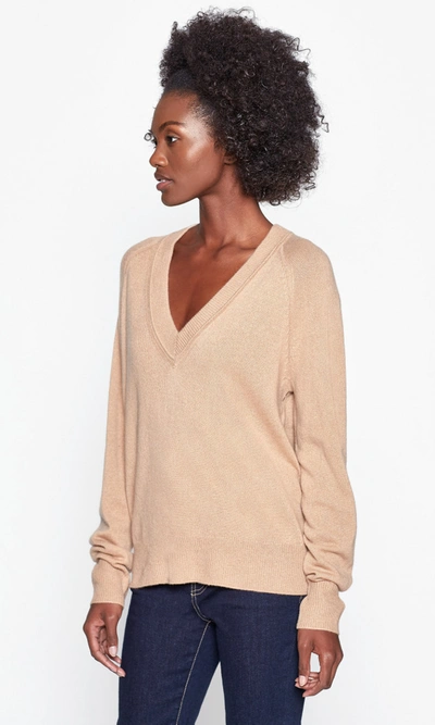 Shop Equipment Madalene V-neck Cashmere Sweater In Camel