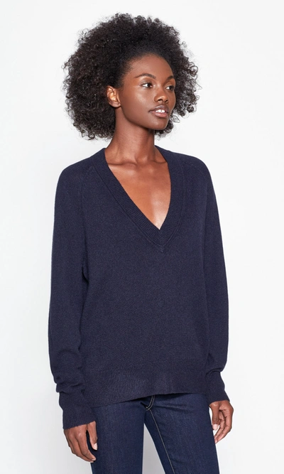 Shop Equipment Madalene V-neck Cashmere Sweater In Eclipse