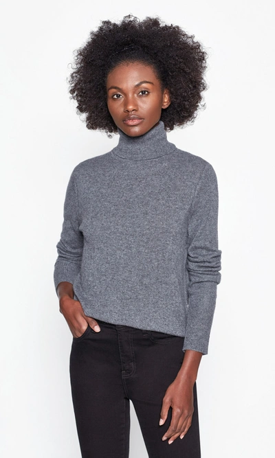 Equipment Delafine Cashmere Turtleneck Sweater Heather Grey