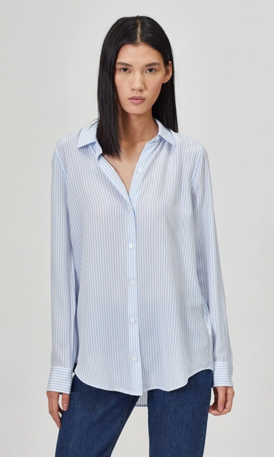 Shop Equipment Essential Silk Shirt In Serenity/bright White