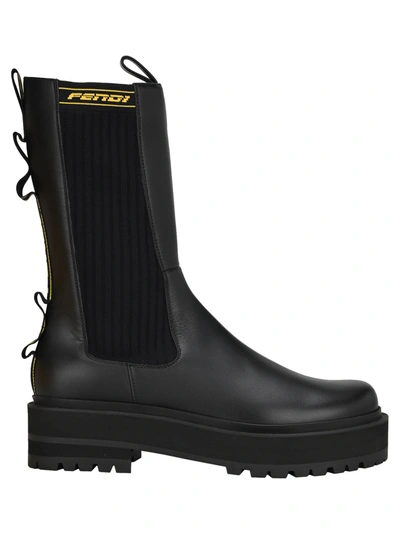 Shop Fendi Biker Promenades Ankle Boots In Black