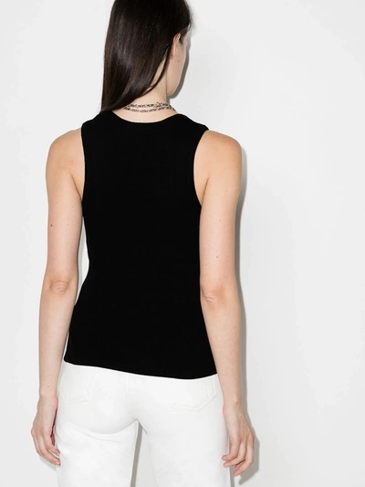 Agolde Poppy Ribbed Stretch Organic Cotton And Tencel-blend Jersey Tank In Black