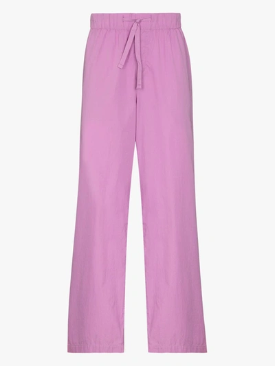 Shop Tekla Organic Cotton Pyjama Trousers In Pink