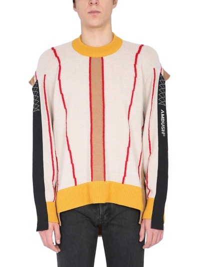 Shop Ambush Crew Neck Sweater In Beige