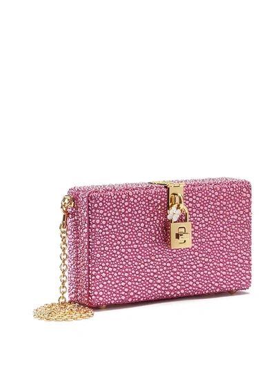 Shop Dolce & Gabbana Crystal-embellished Clutch In Pink