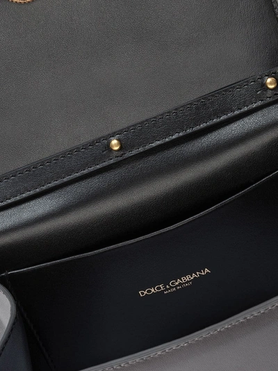 Dolce & Gabbana Devotion Metallic Cross Body Tote In Silver
