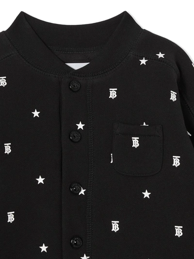 Shop Burberry Star Monogram-motif Romper In Black