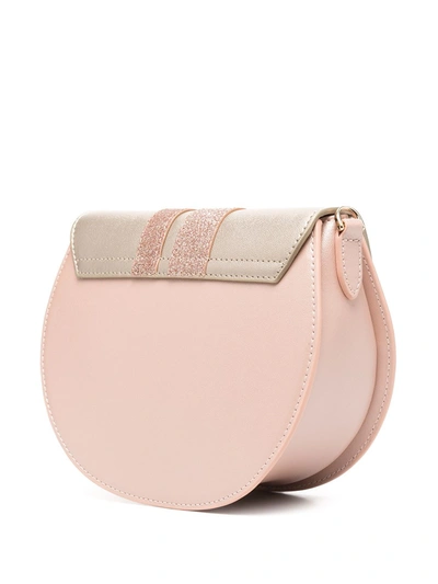 Shop Furla Metropolis Glitter-detail Crossbody Bag In Pink
