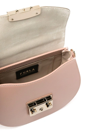 Shop Furla Metropolis Glitter-detail Crossbody Bag In Pink
